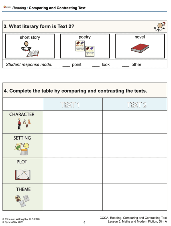 Comparing and Contrasting Text