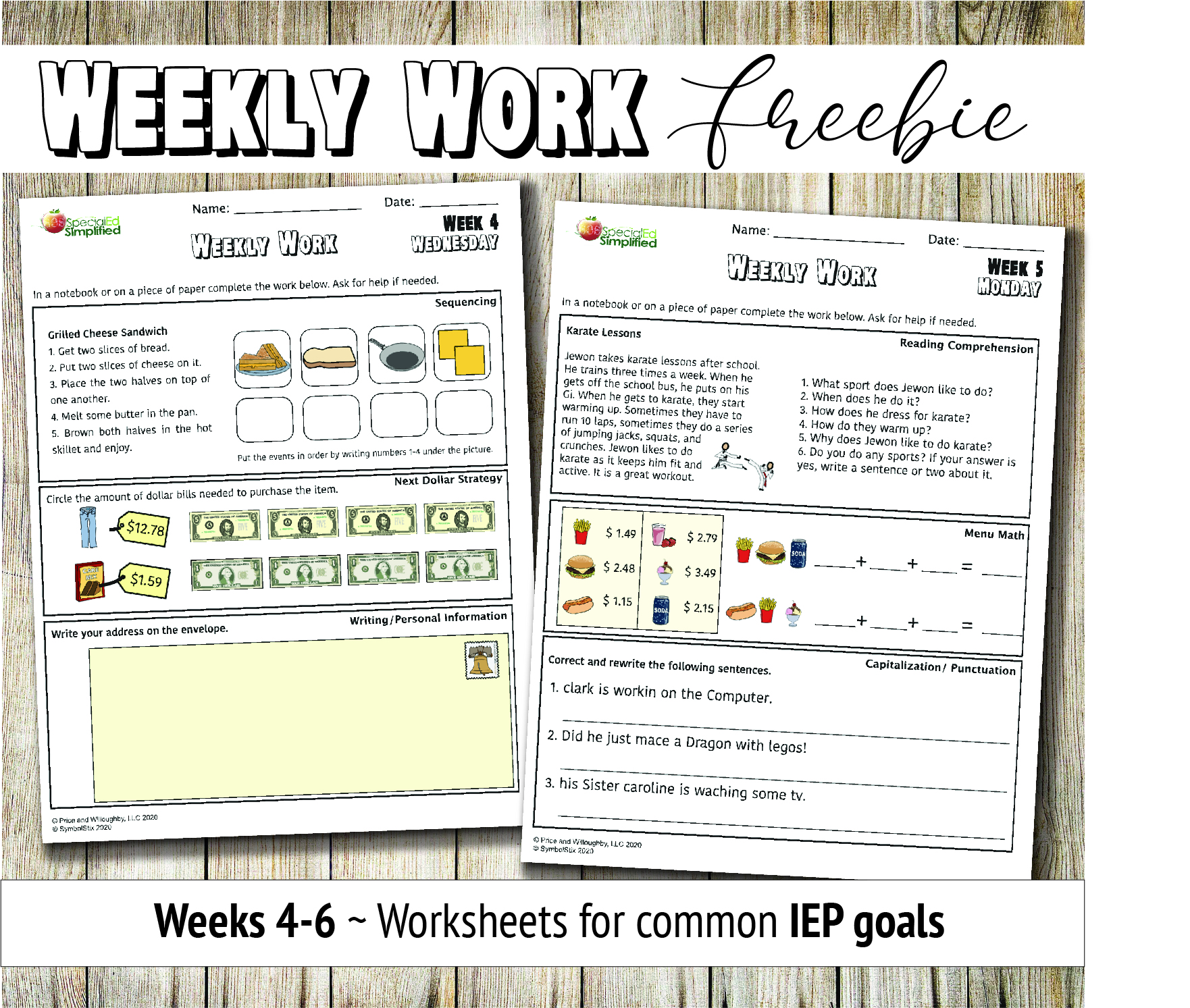 Weekly Work (weeks 4, 5, and 6)